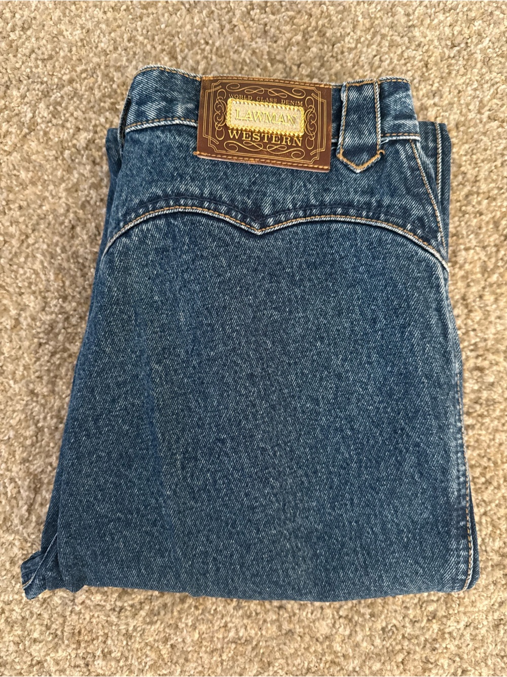 Vintage Lawman Jeans Western High Waist Bareback World Class Denim Size 11/28
